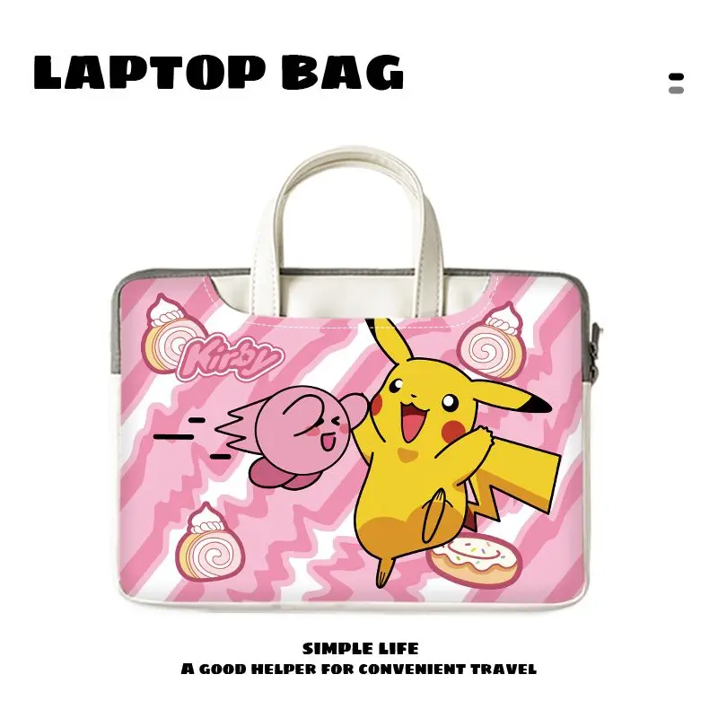 

Miniso Anime Peripheral Pikachu Laptop Bag Cute Large Capacity Tablet Organizer Cartoon Handbag Laptop Case 15in 13in 14in 16in