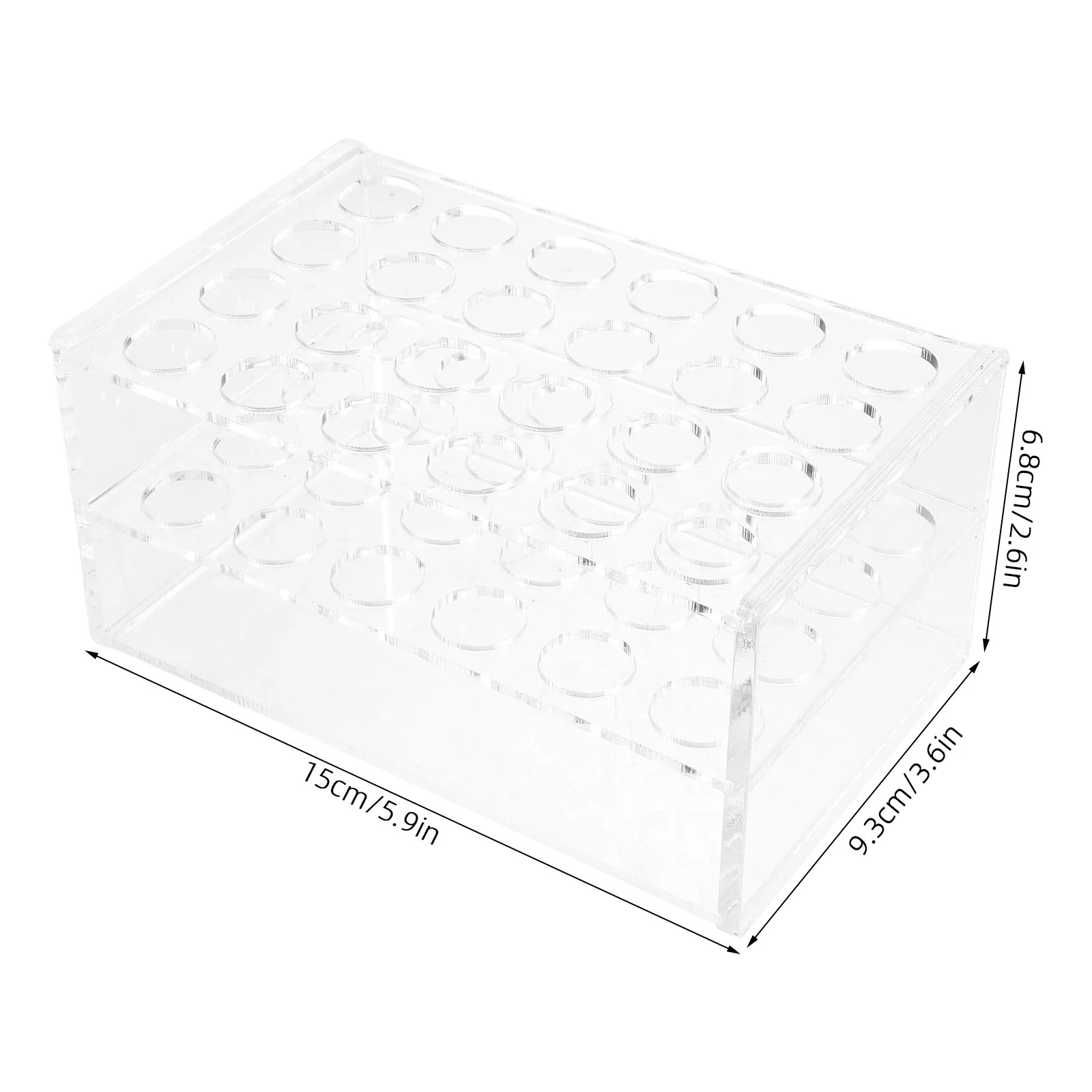 24 Wells Test Tube Rack Transparent Acrylic Lab Holder for 10Ml 15Ml Centrifuge Tubes Vial Organizer Science Lab Display