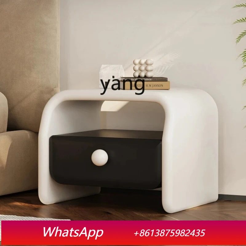 

LMM Cream Style Solid Wood Bedside Table Modern Minimalist Italian Minimalist Storage Side Cabinet