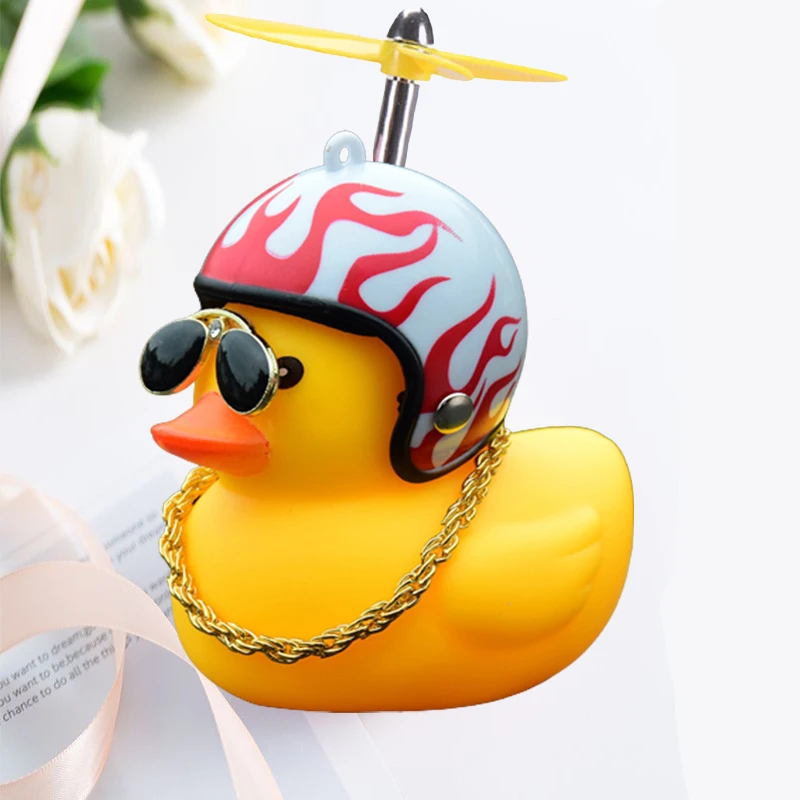 Auto süße Ente mit Helm gebrochen Wind kleine gelbe Ente Fahrrad Motorrad Helm Reiten Radfahren Dekor Auto Ornamente Zubehör – Detail 7