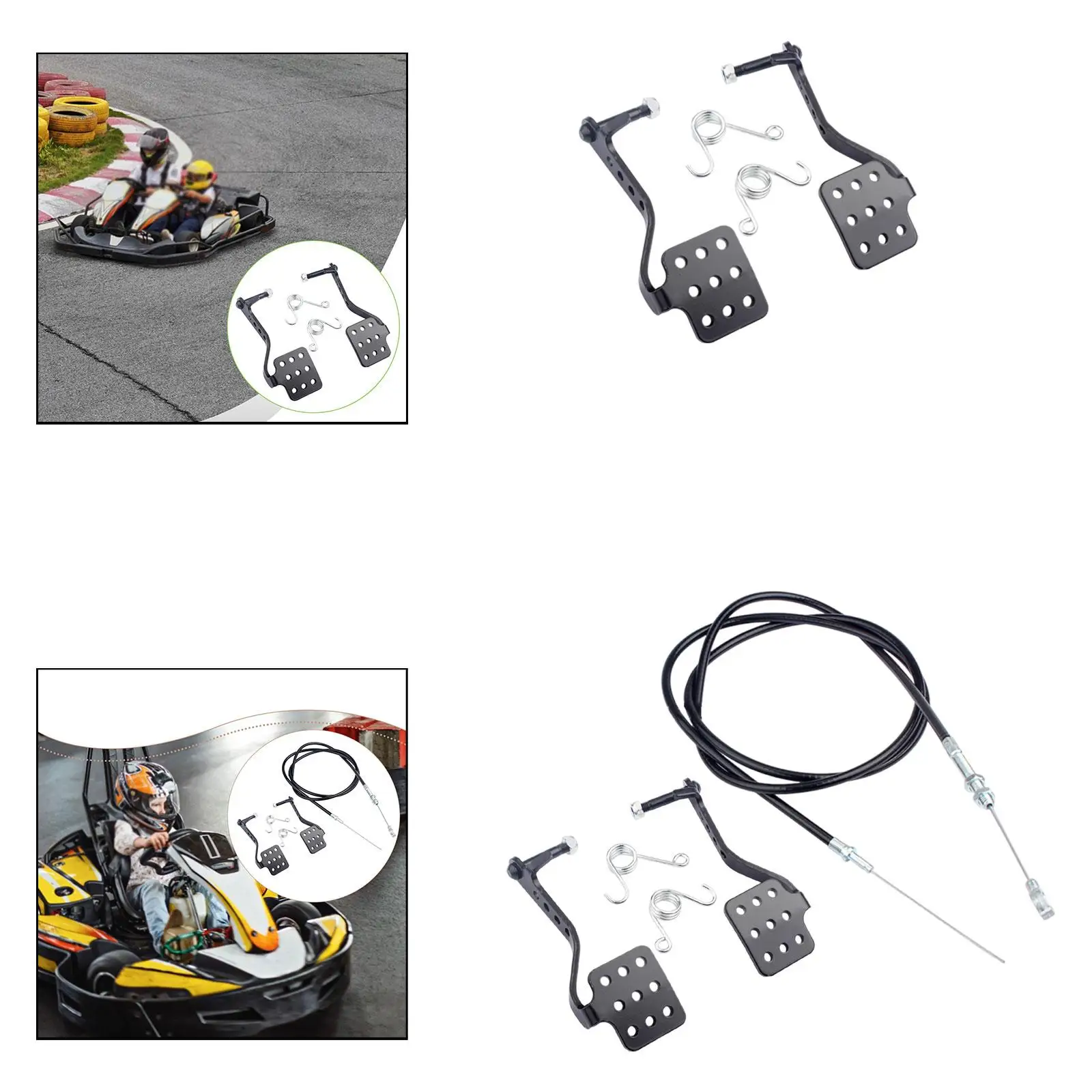 

Precision Engineered Go Kart Brake Throttle Pedals Replacement Metal Accessories with Return Spring for Drift Karts