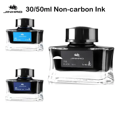 Bilashmart JINHAO 50/30ml Muilt Color Signature Pen Ink Fountain Pen Glass Bottled Ink Refill Cartridge School Writing Supplies Stationery