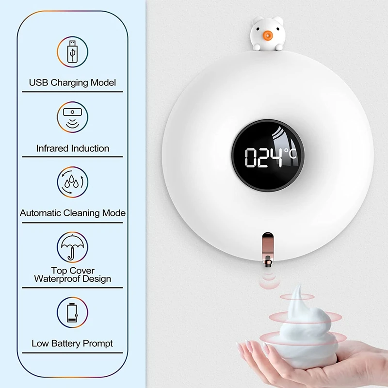 Mới Bình Đựng Xà Phòng Liquid 300Ml Touchless Tự Động Bọt Xà Phòng Treo Tường Gắn Rửa Tay Diệt Khuẩn Máy Phòng Tắm Nhà