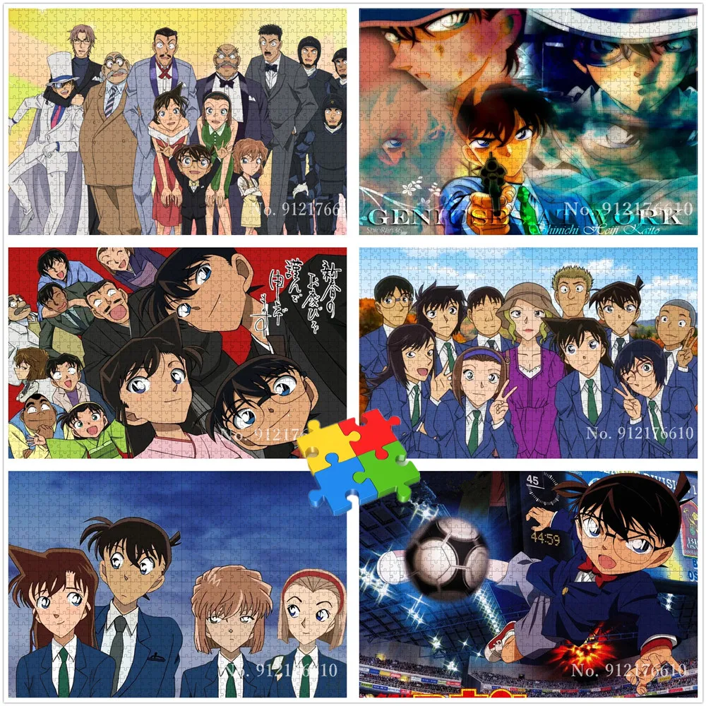 Detective Conan Puzzles 1000 Pieces Anime Figure Wooden Jigsaw Puzzle for Adults Children Decompress Educational Toys Gifts