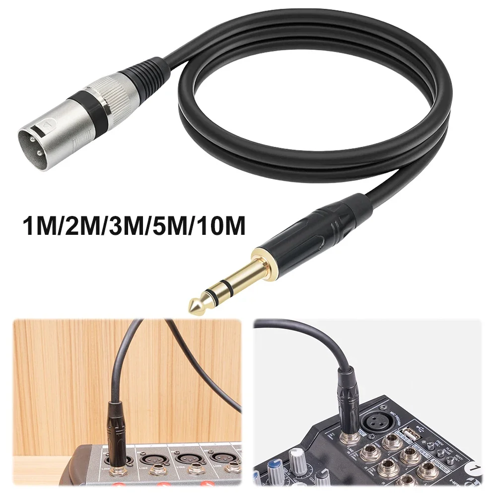 

1 2 3 5 10M Balanced 635mm Plug To 3 Pin XLR Male Cable Quarter Inch Jack To XLR Patch Cord for Microphone