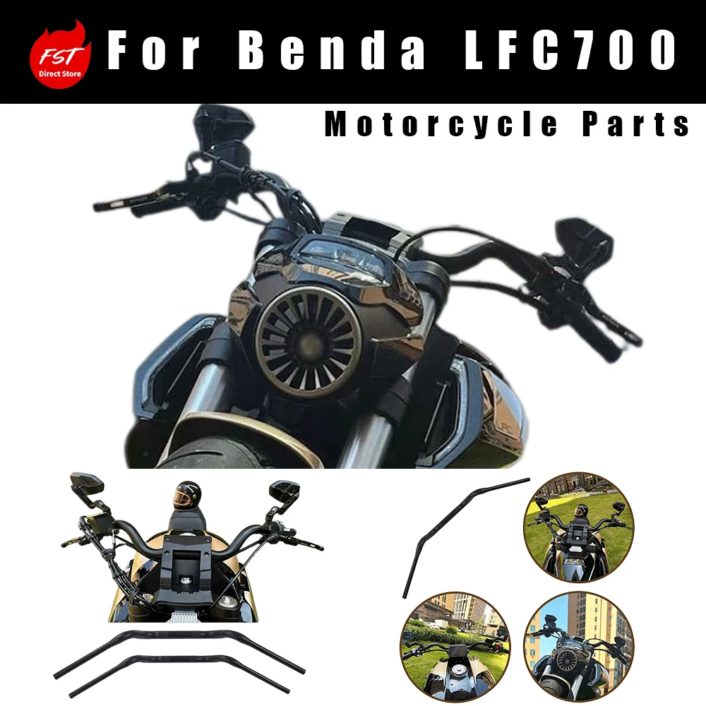 Modified Handlebar, Carbon Steel OEM Molded Swallow Bar & Lightning Bar, Rear Offset Handlebar for Benda LFC700