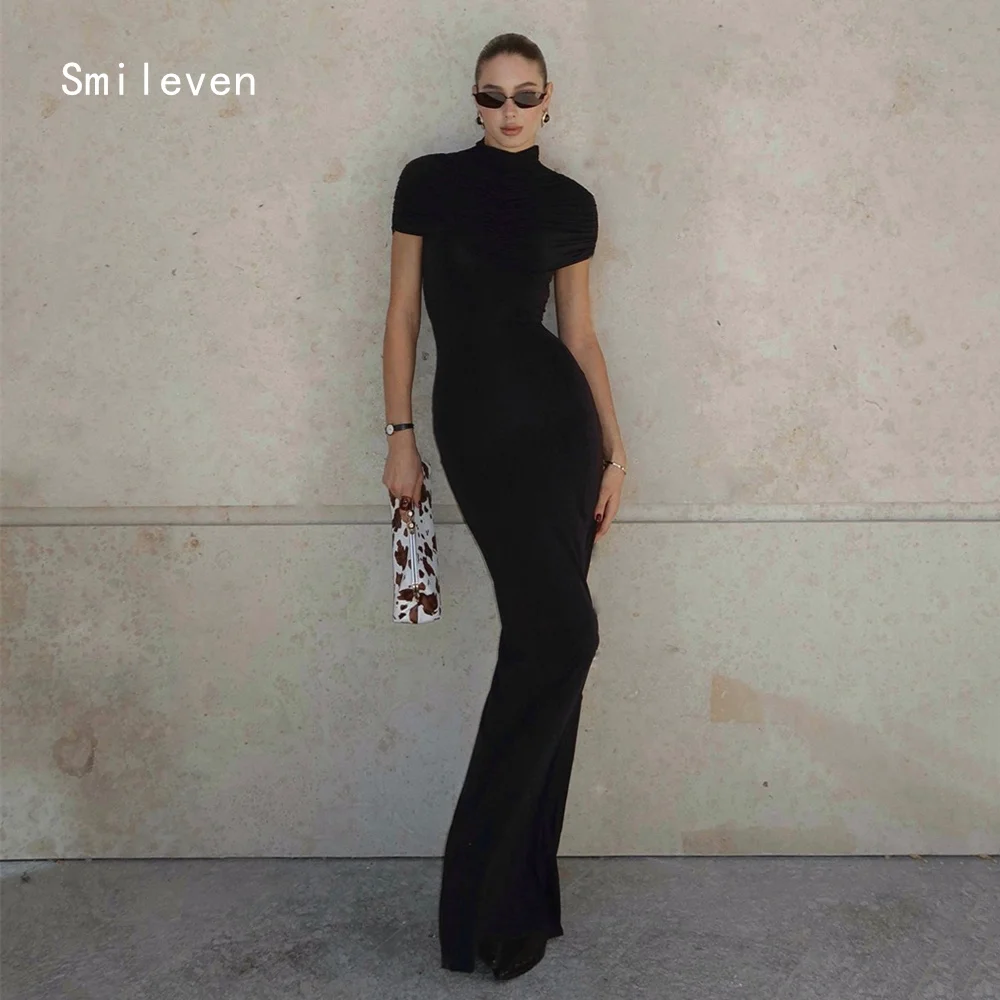 

Smileven Elegant Black Mermaid Prom Dress Scoop Party Gowns Formal Self Cultivating Occassion Dress Customized 2026