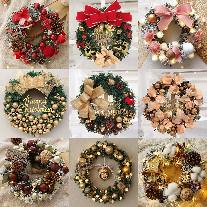 

Christmas Wreath for Front Door Decorative Holiday Greenery Garland for Indoor Outdoor Decor, Window Xmas Party Decorations