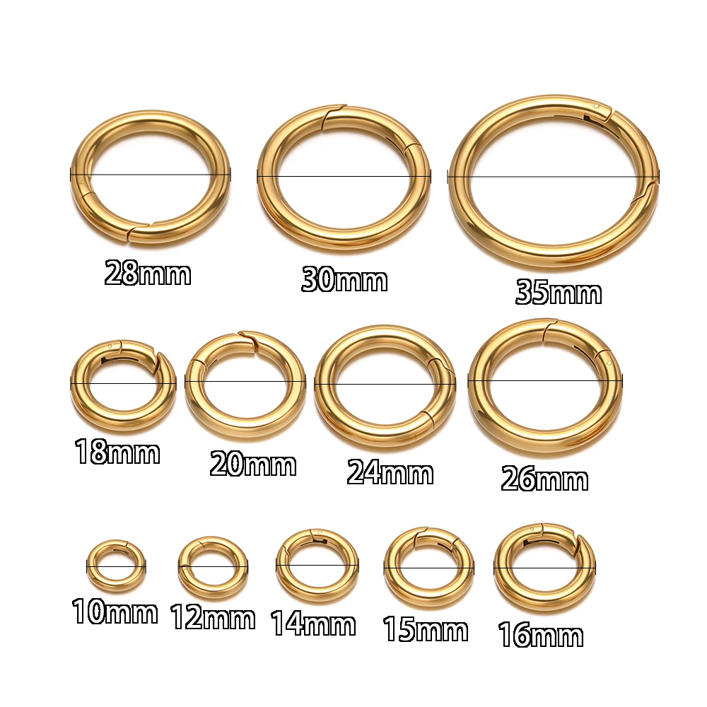 2 Stück Edelstahlverschlüsse, runde Ringkarabinerhaken, Verbindungsstücke für DIY-Schmuckherstellung, Zubehör für Halsketten und Ketten. – Detail 3