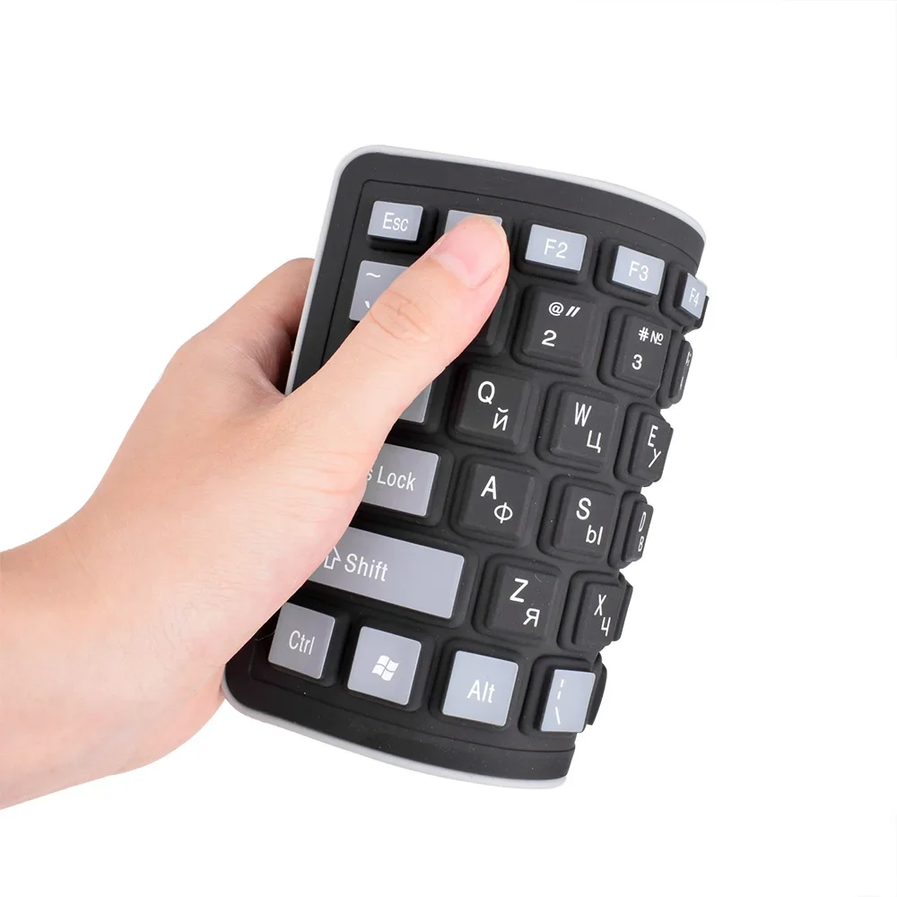 103 مفاتيح لوحة المفاتيح الروسية رسائل السيليكون Teclado تخطيط واجهة USB لوحة المفاتيح الروسية مرنة Teclado الكمبيوتر المكتبي المحمول السلكية