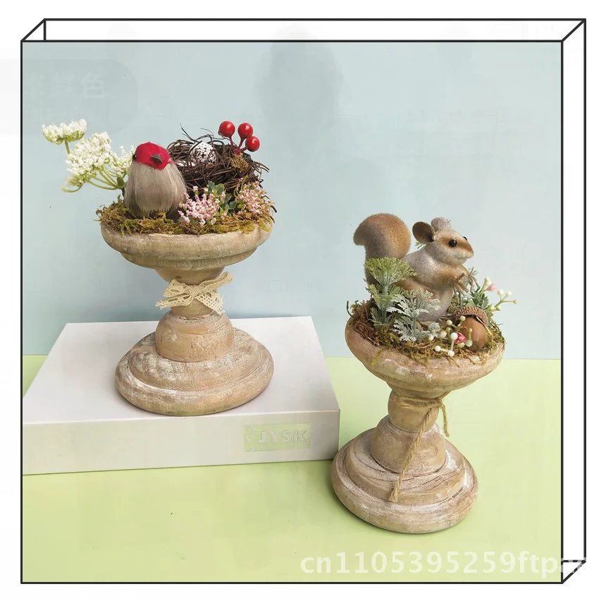 Wooden Stump Mushroom Desktop Decorations Colorful Pastoral Style Kindergarten Mori Garden Villa Courtyard Plant Corner