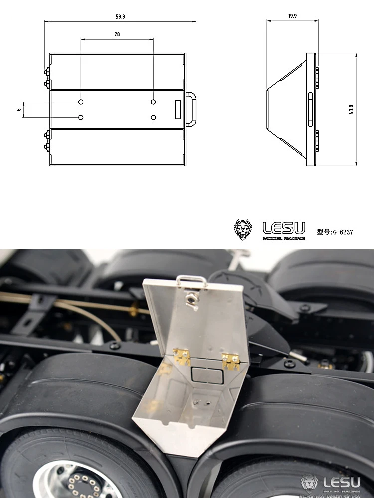 RC 1/14 Simulation Metal Tool Box for Tamiya Hydraulic Excavator Loader Dump Truck for SCANIA MAN VOLVO Trailer Tipper DIY Parts