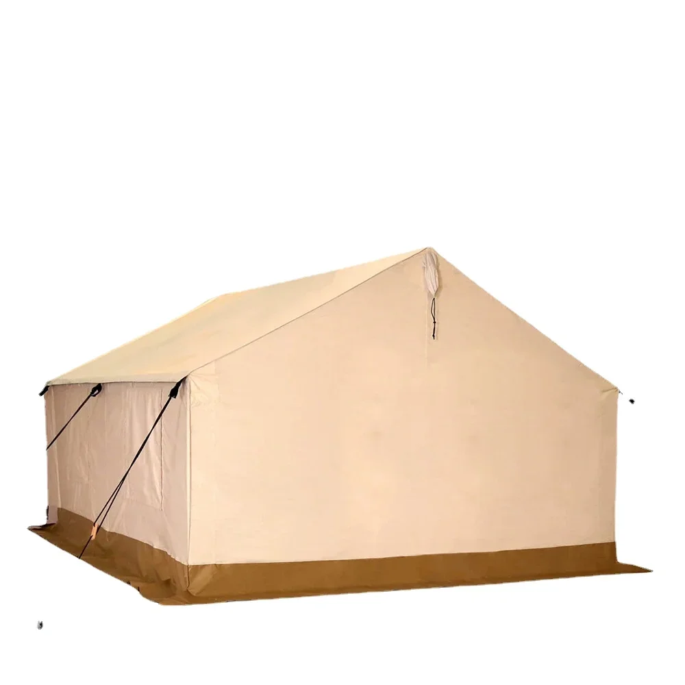 Luxury Waterproof Glamping Cotton Canvas Wall Tent, 12' x 14' for Outdoor Camping, Travel, Family OR Military