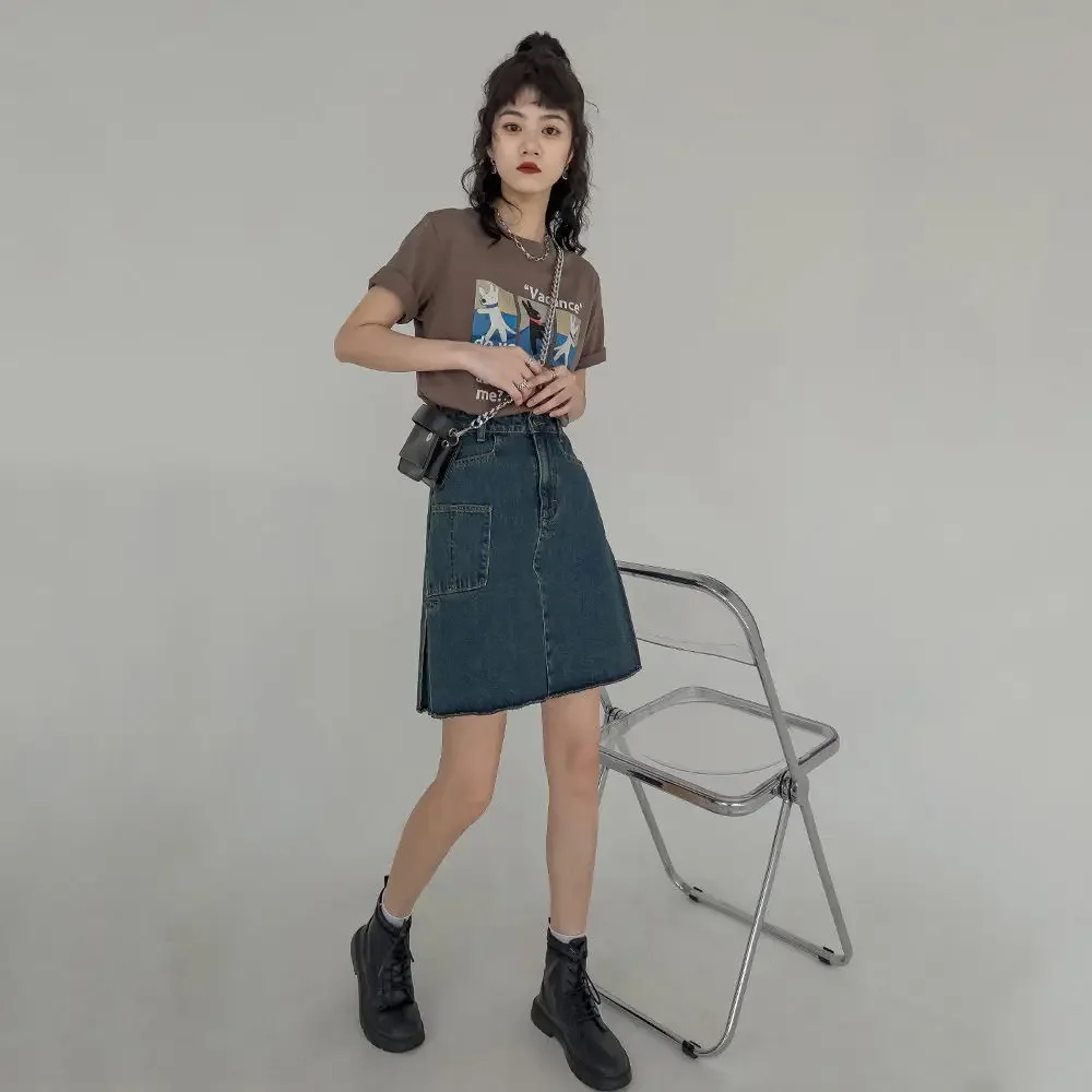 Denim Skirts Women Y2k Clothes Irregular Cargo Streetwear Teens Personal Fashion Мини Юбки Vintage Washed High Waisted S-3XL New