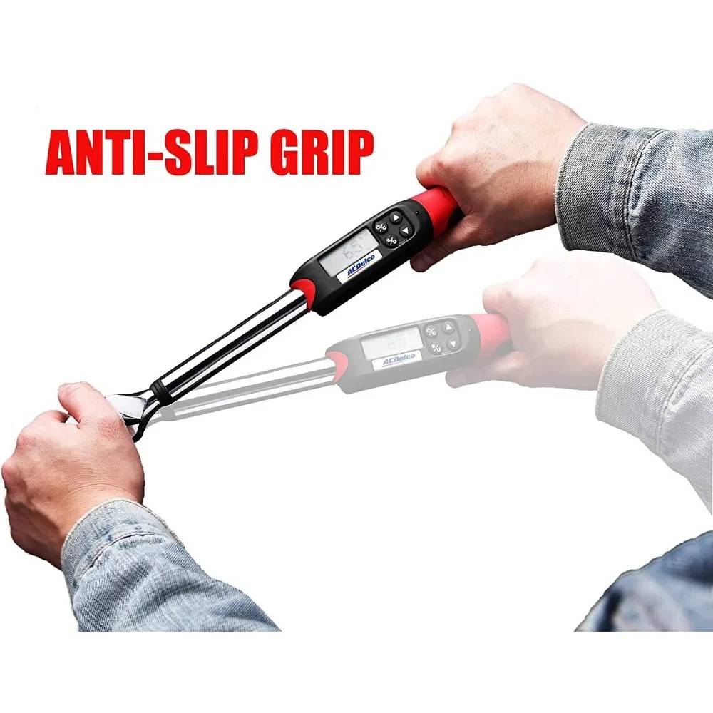 Llave dinamométrica digital de alta resistencia de media pulgada con zumbador y flash LED, certificación ISO 6789, alcance de 14,8 a 147,5 pies lbs