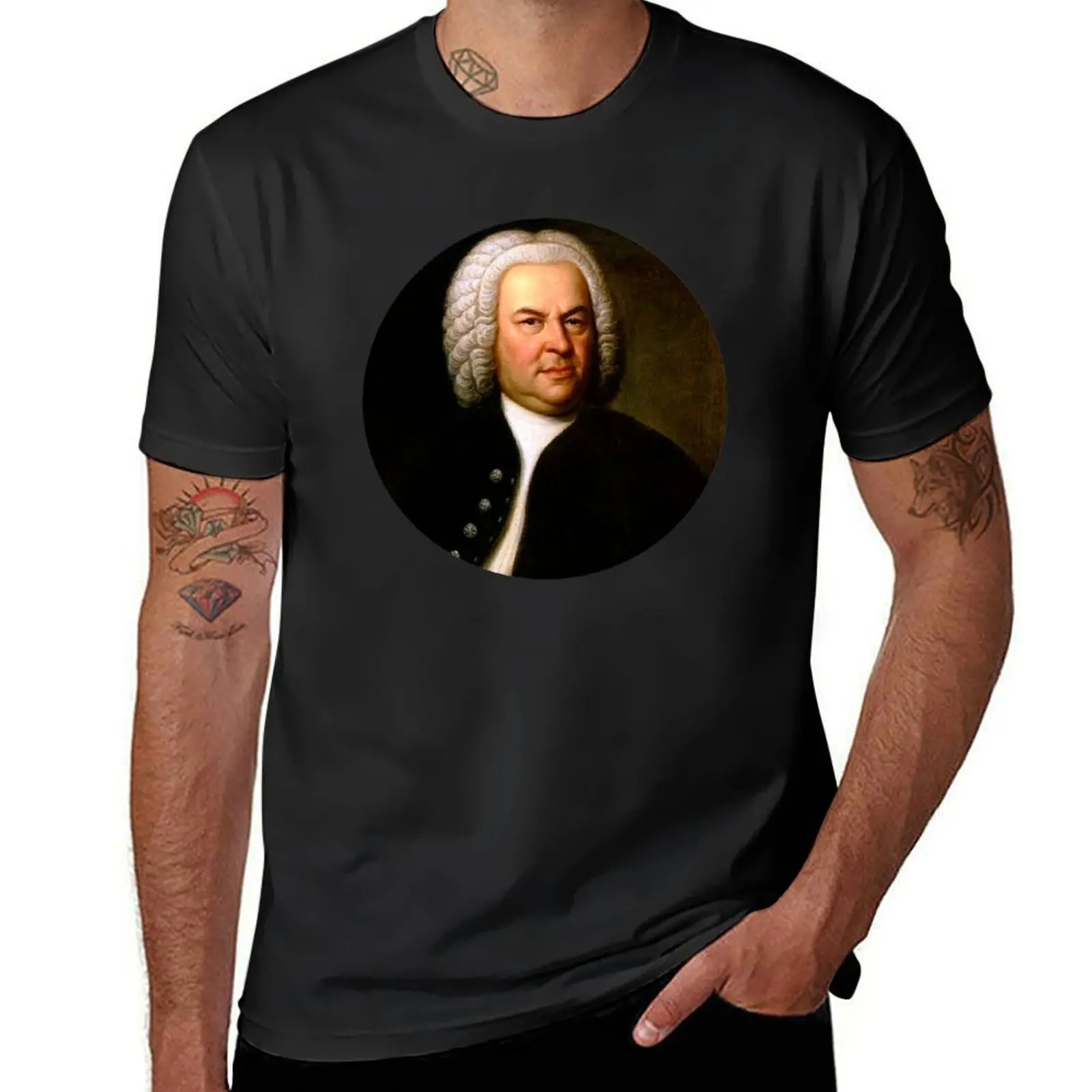 

Johann Sebastian Bach Composer Portrait T-Shirt customs aesthetic clothes mens graphic t-shirts