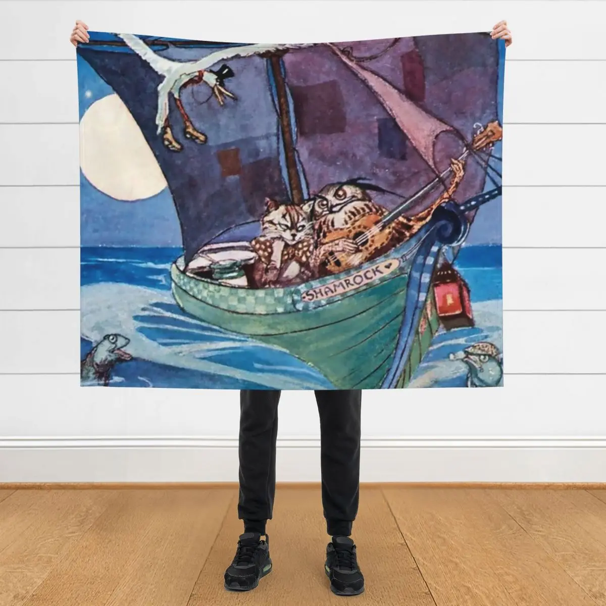 

aThe Owl and the Pussycata by Willy Pogany Throw Blanket Fashion Sofas Hairy Luxury Flannel Blankets