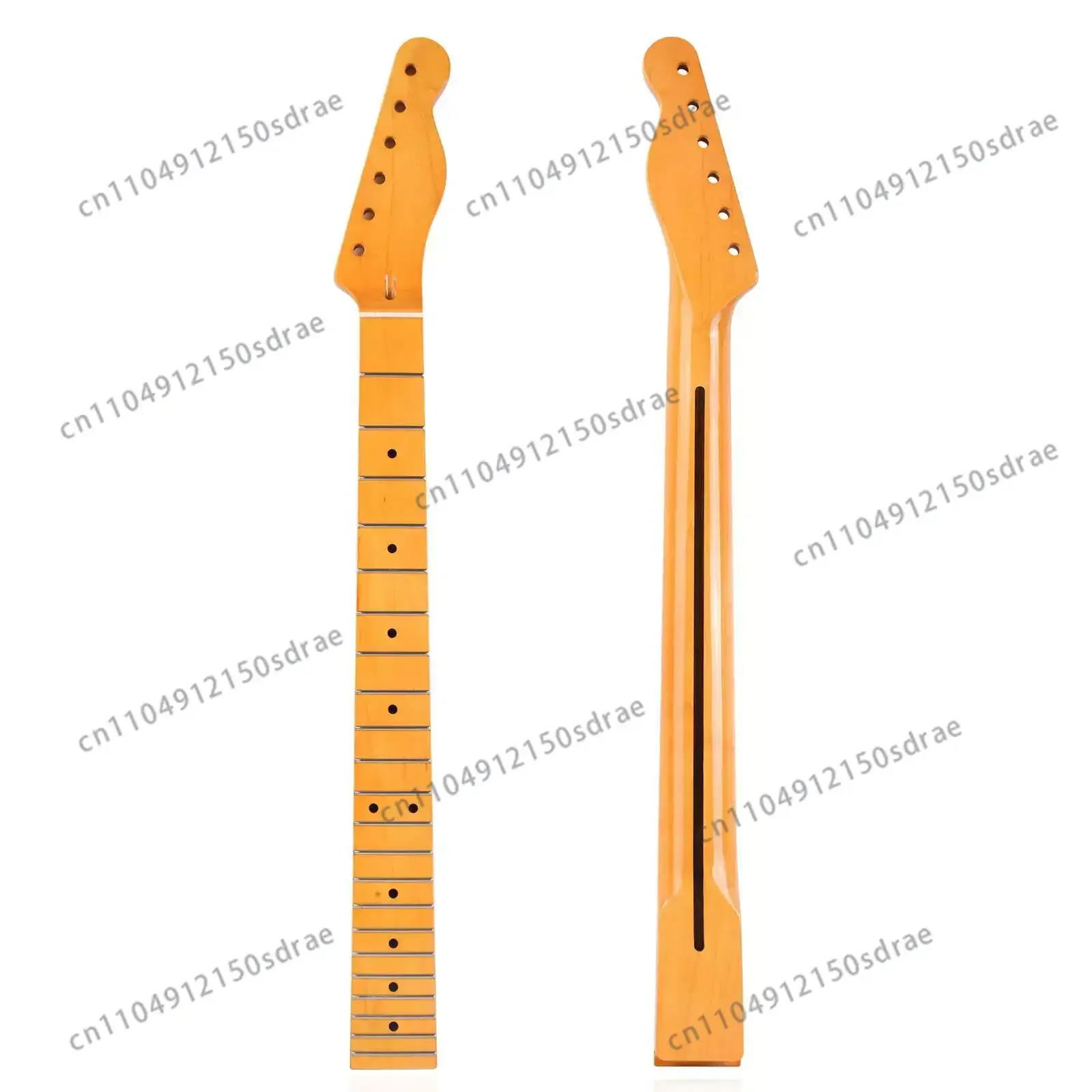 22 Fret Electric Guitar Neck - Canadian Maple Telecaster Style with Bright Yellow Finish, for TL or Midline Body