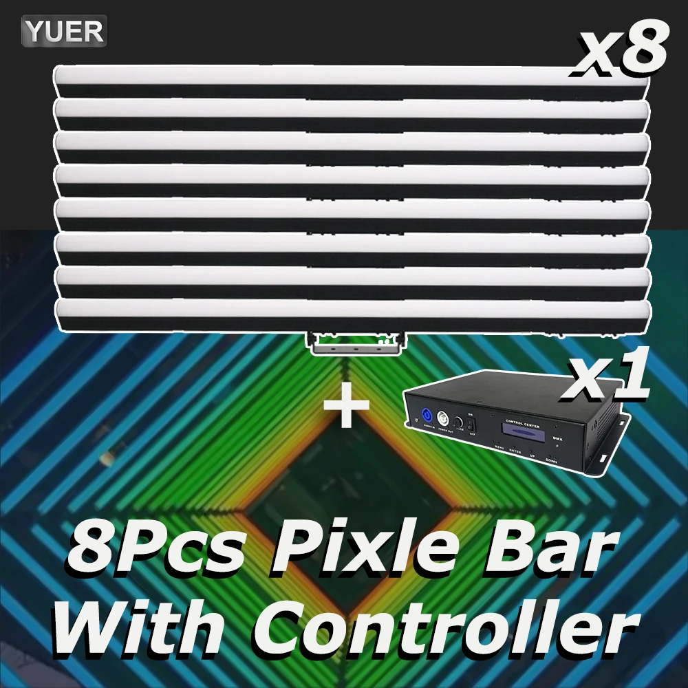 8PCS Pixle Bar + 1Pcs Controller 40X0.5W Led DJ Disco Digital Tube Pixel Tube in Full Colour For Party Bar Stage Club Effect Dmx