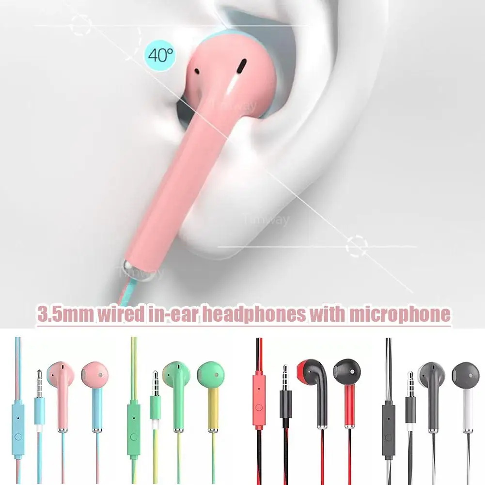 U24 Wired Headphones Stereo 3.5MM IN-Ear Running Music Game Noise Cancel Earphone With Mic For Mobile Phone Mobile PC PAD L U7P4