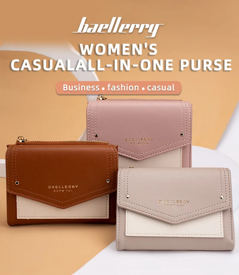 Baellerry Luxus Marke Fashion Zipper Geldbörsen Frauen Lange Geldbörsen Handtaschen Geldbörse Karten Halter PU Leder Brieftasche – Detail 1