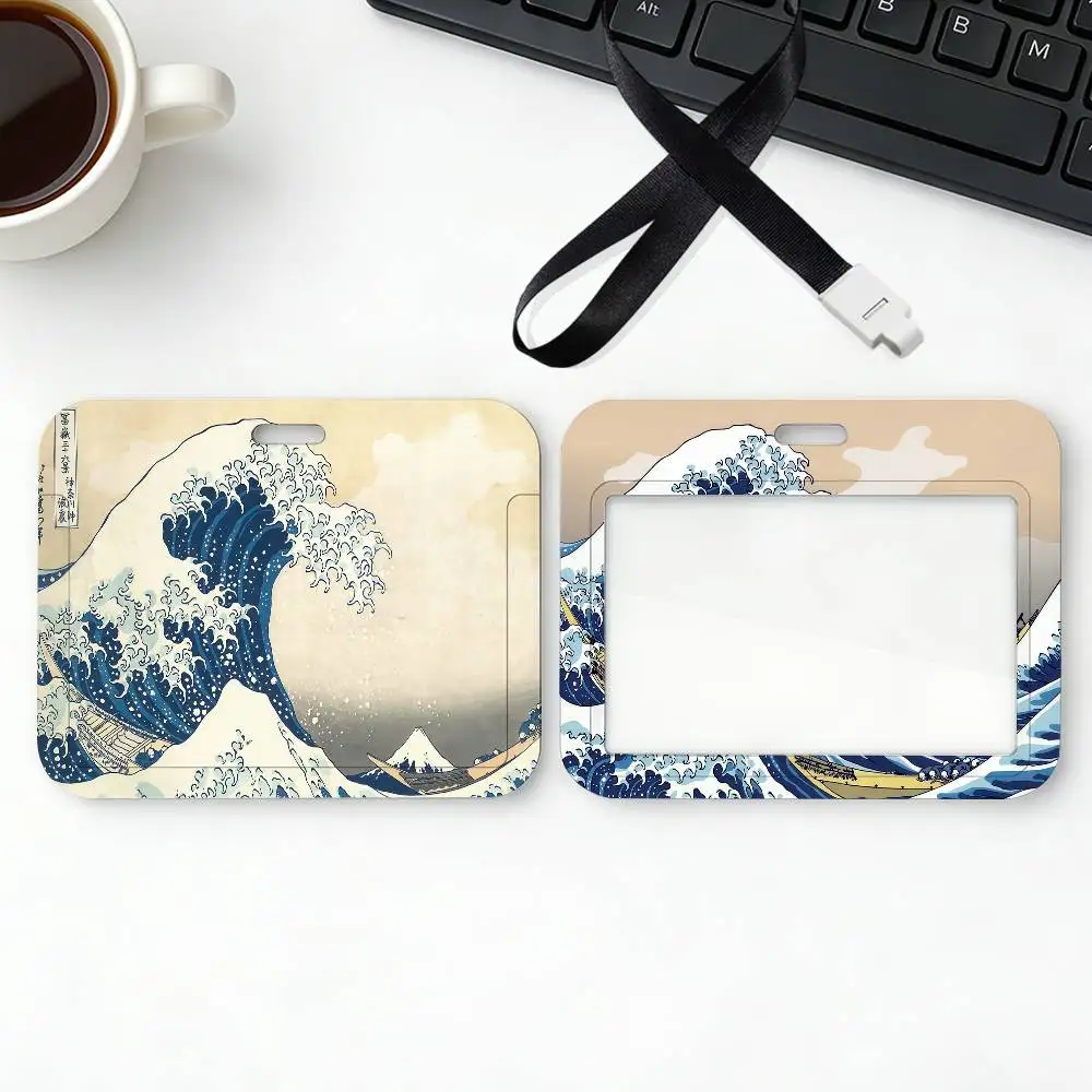 

Модный картхолдер с принтом «Великая волна у Канагавы», защитный чехол для карт общественного транспорта, карт метро