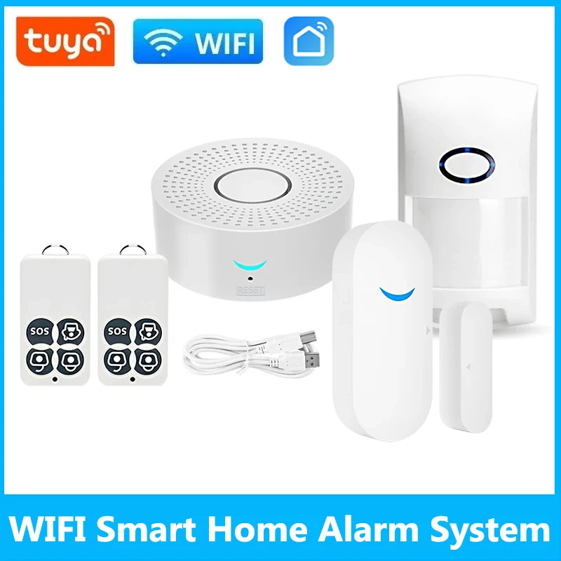

Tuya Wifi Smart Home Alarm System 120dB Burglar Security Alarms Siren Smart Life App Control Wireless Anti-theft Alarm Kits