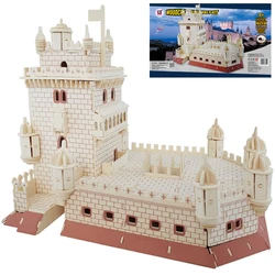 Belem Tower Castle By Sea 3D Wooden Puzzle Building Model Toy Wood Woodcraft Construction Kit Portugal Build Boy Gir Travel Gift