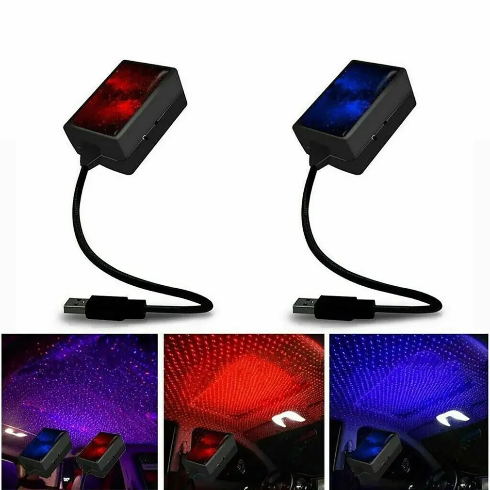 Atmosphere Light Super Bright USB LED Car Roof Star Light Auto Interior Voice Control Starry Ambient Projector Light