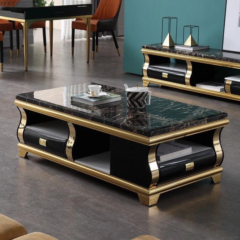 Designer Luxury Modern Coffee Table Living Room Aesthetic Italian Black Coffee Table Home Center Mesa Centro Salon Furniture