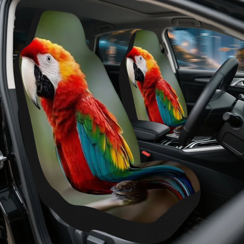 Set Of 2 Vibrant Tropical Parrot Design Car Seat Covers – Fits Most Cars, Trucks, Vans, And Suvs | Sturdy Polyester Shields | Ea