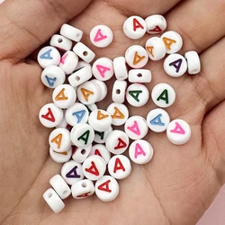 50Pcs 7mm Loose Colorful Letter Beads Jewelry Making DIY For Necklace Bracelet Pendant Wholesale