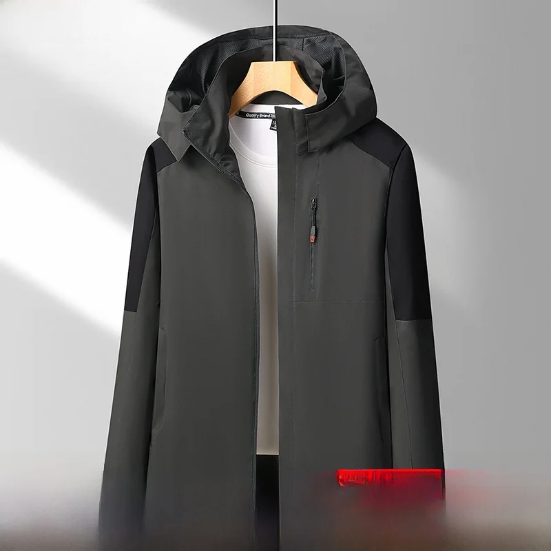 

Мужская повседневная тонкая куртка свободного кроя больших размеров в корейском стиле, весна-осень-зима, 100% полиэстер, удлиненная, верхняя одежда