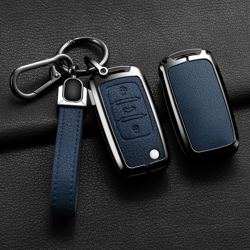 

New Auto Alloy Car Key Case Cover For Volkswagen VW Polo Golf Passat Tiguan Beetle Caddy T5 Up Eos Skoda Octavia Seat Leon Altea