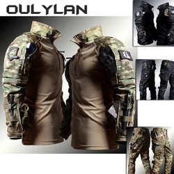 Tactical Hunting Suit Outdoors Training Durable Breathable Camo Set Waterproof Quick Drying Combat Two Piece Set