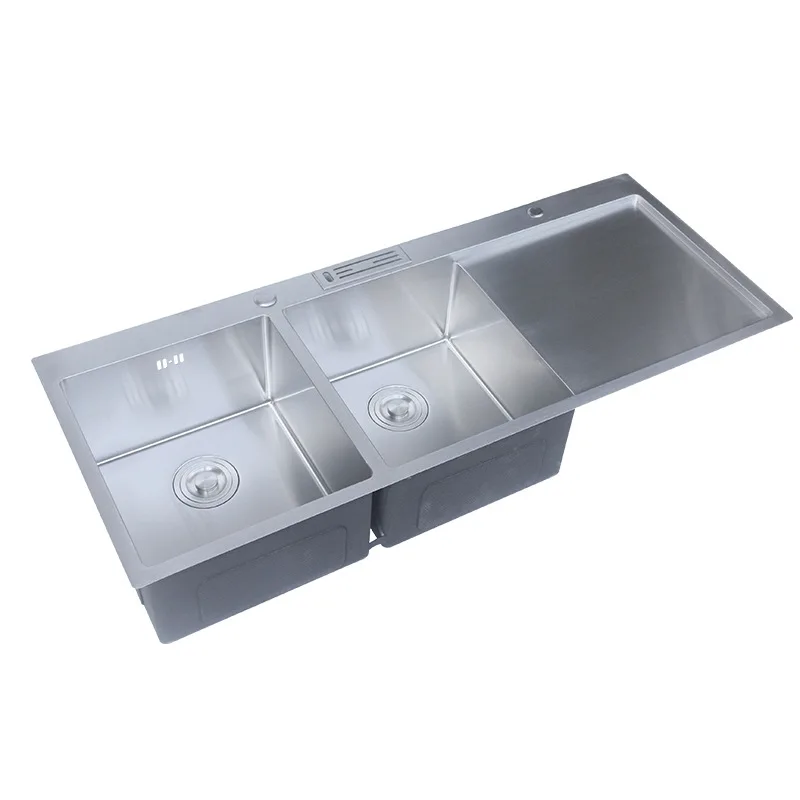 

Stainless steel, kitchen, handmade, with drain plate, dish basin, hand dish, with knife holder.