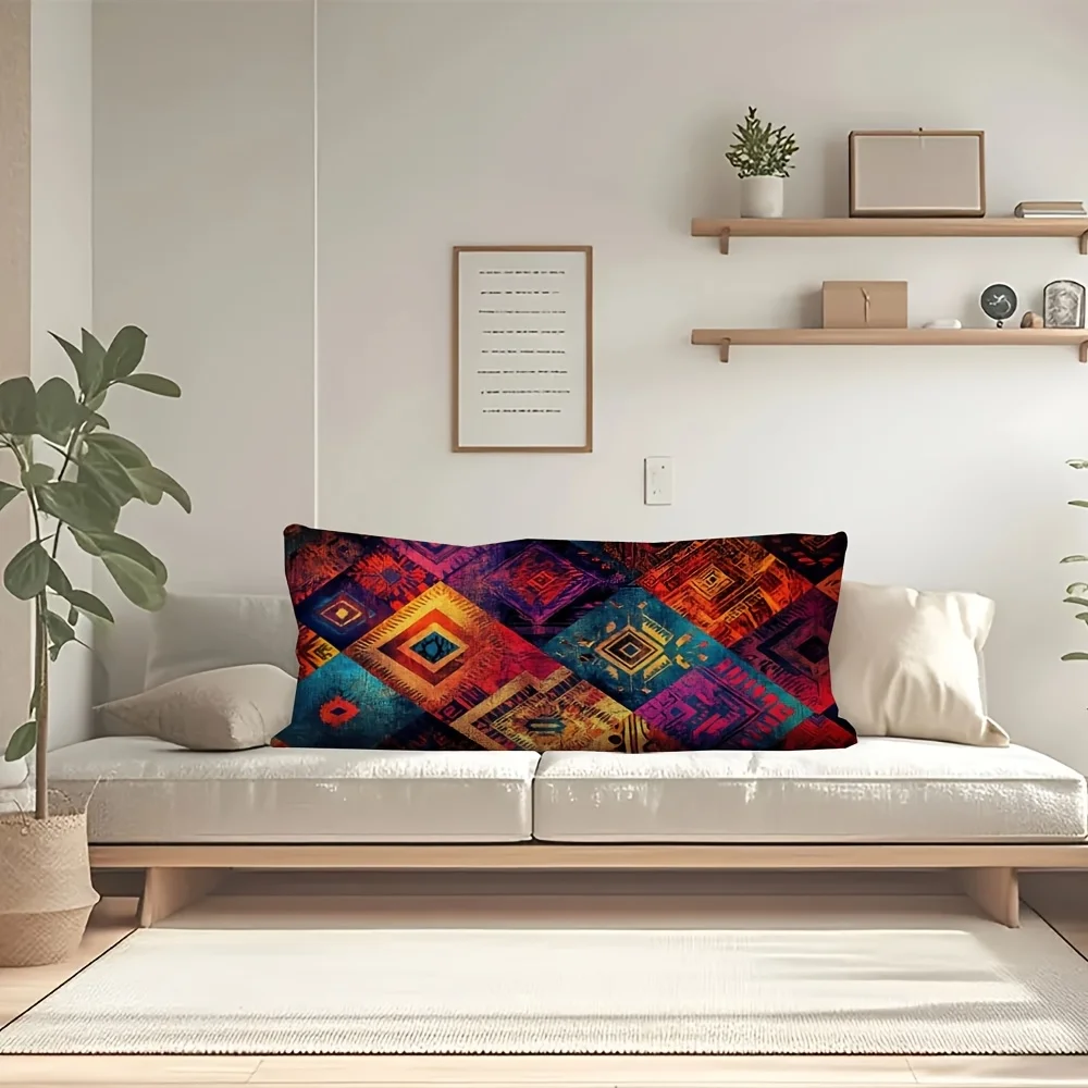 Retro Tribal Pattern, Does Not Include Insert, Double-sided Print, Breathable Full-body Support, Suitable for Side Sleeping