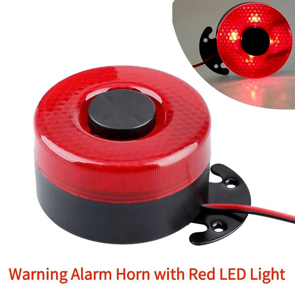 New Practical Useful Reversing Horn Backup Alarms W/ LED Light Accessories Parts Plastic Red&Black Replacement