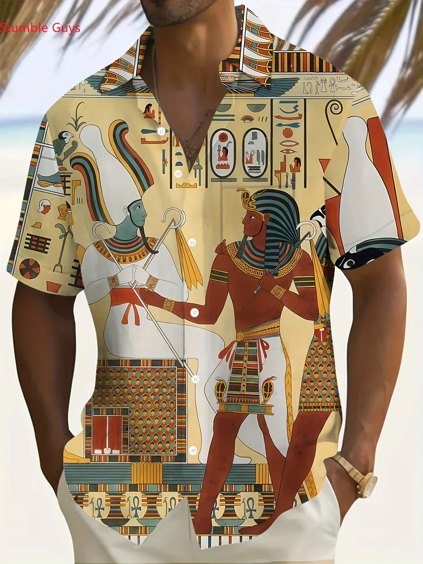 

Men's Summer Stylish Hawaiian Shirt Man Short Sleeve Cool Party Print Breathable Comfortable Fashion Tops For Holiday Outings