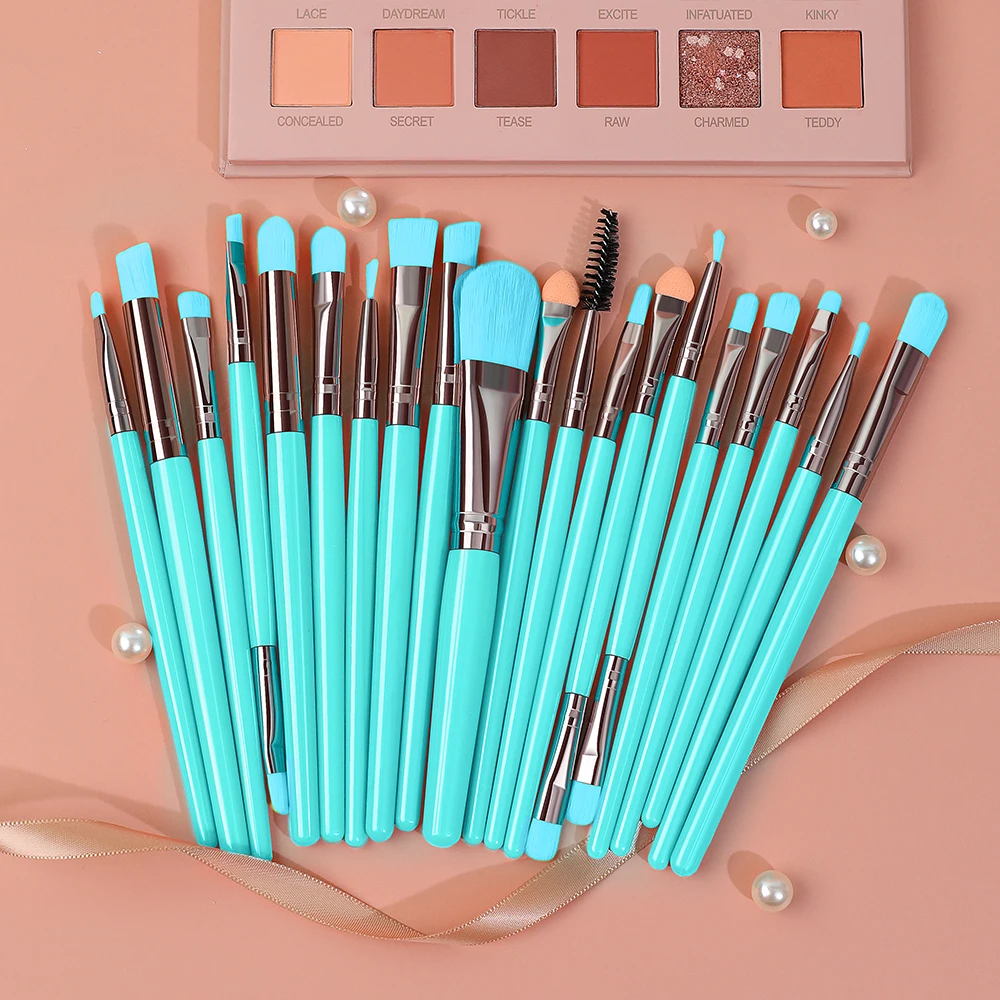 

XINYAN 20Pcs Blue Makeup Brushes Set Cosmetics Powder Eye Shadow Foundation Blending Beauty Makeup Brushes Set Tools Maquiagem