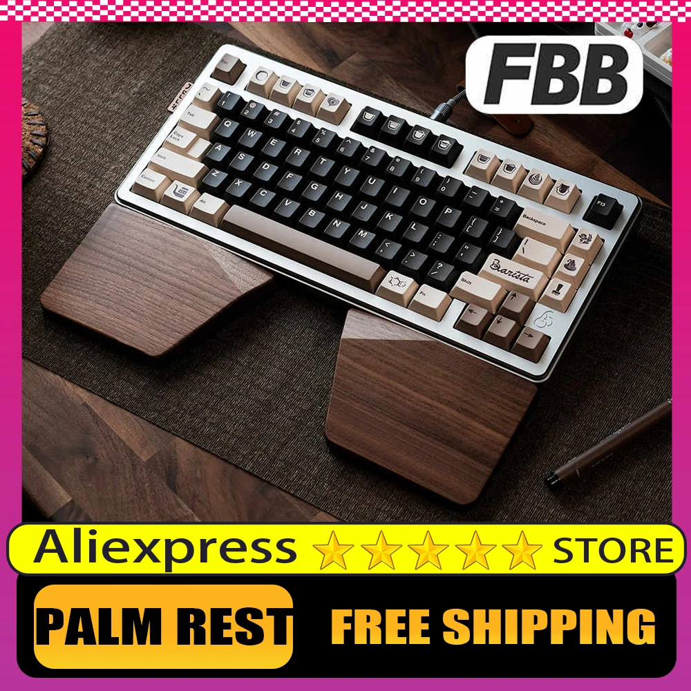 

Fbb Maker Palm Rest Wrist Support Customized Walnut Wood Hand Support Hand Rest Hand Protect Keyboard Accessories Pc Gamer Gifts