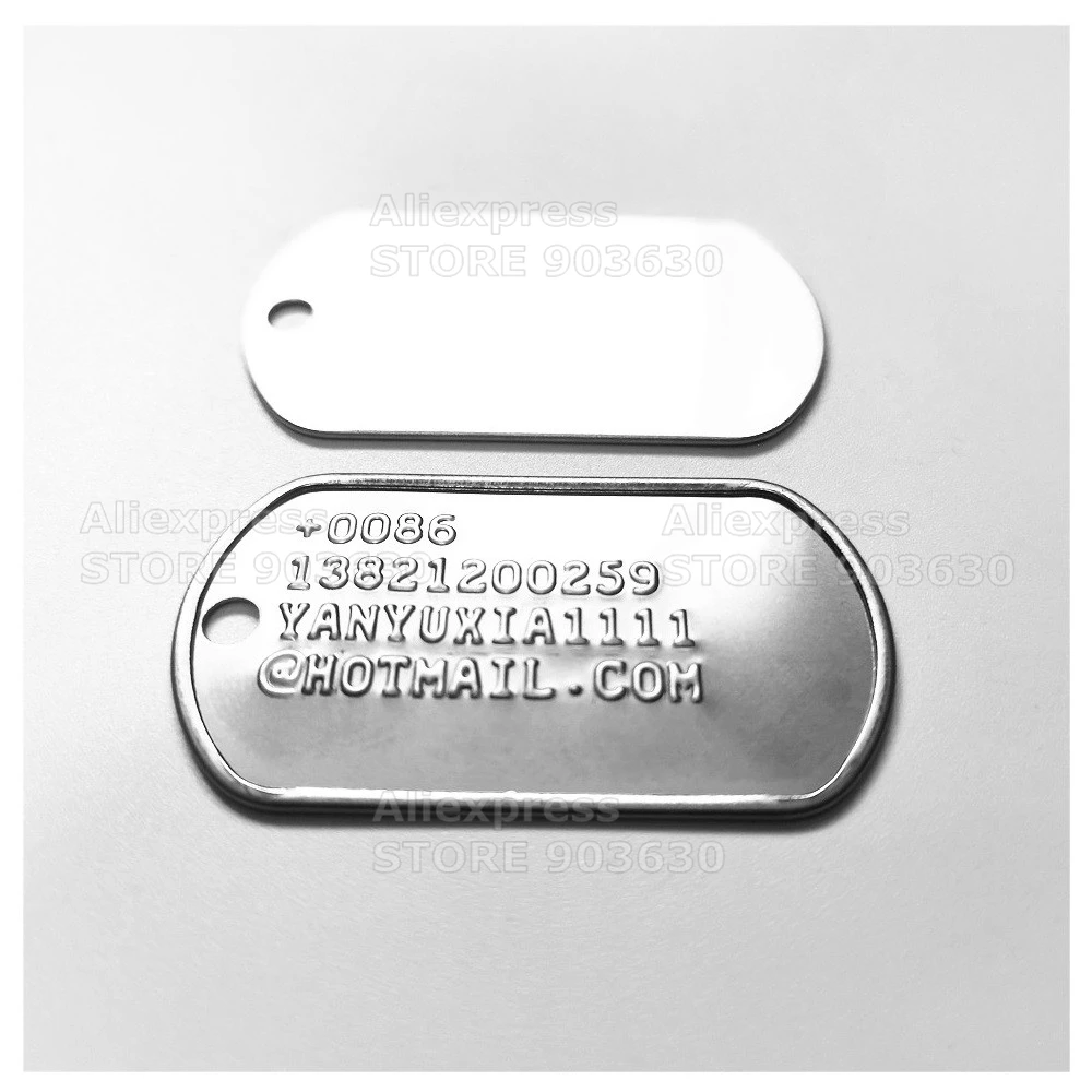 Imagem -04 - Identity Tags para Homens Personality Nametags Dog Pendant Atacado 100 Pcs Aço Inoxidável