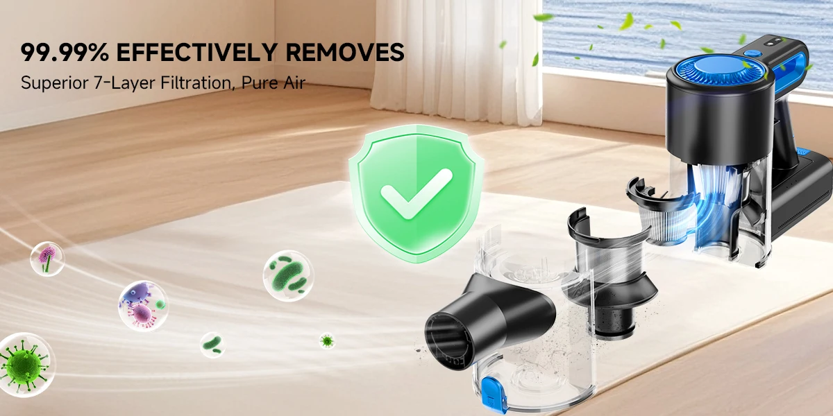 Honki 78KPa Powerful Cordless Vacuum Cleaner LED Display 45Mins Self Standing Stick Vacuum 1.5L Large Dust Cup for Pet Hair Carpet Floor