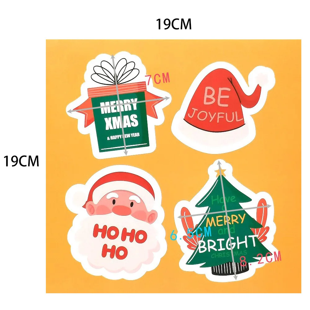 20-40Pcs Merry Christmas Stickers Santa Claus Christmas Hat Trees Gift Pattern Sticker Labels For Happy New Year Gift Package