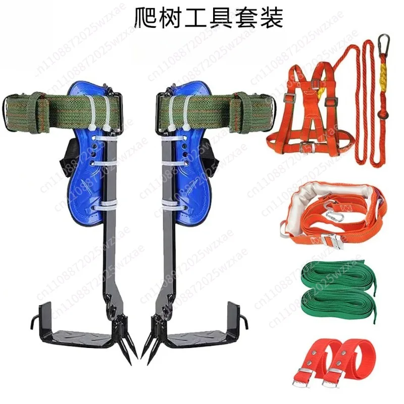 

Набор портативных шипов для лазания по деревьям с ремнем безопасности, практичные шипы для лазания по деревьям, ремни, веревка, инструмент для подъема на деревья