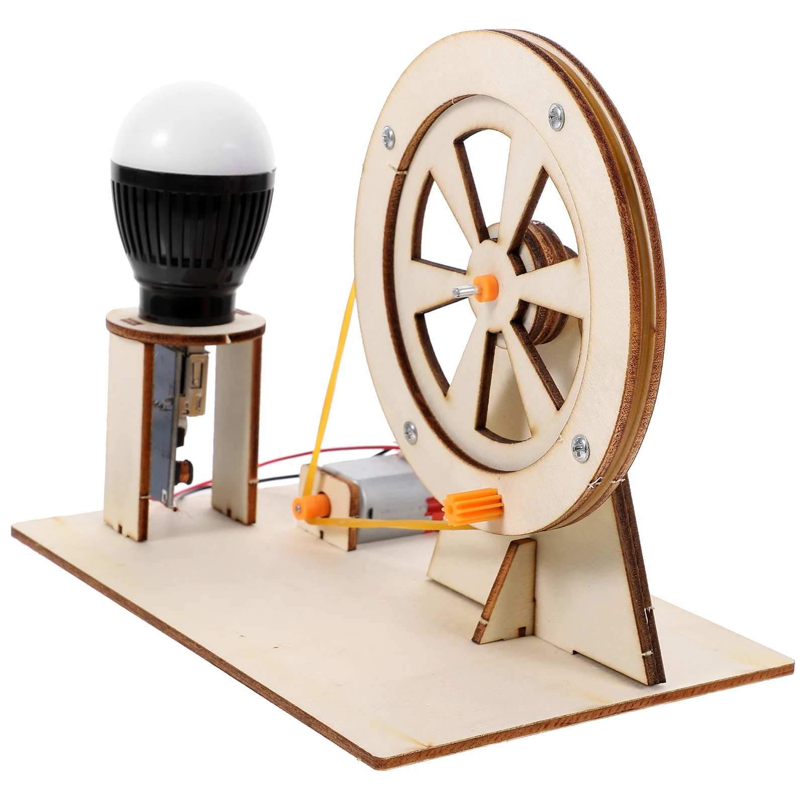 Generador de manivela Manual de madera creativo, Kit de ciencia educativa de montaje Manual, herramienta de aprendizaje de física eléctrica Diy