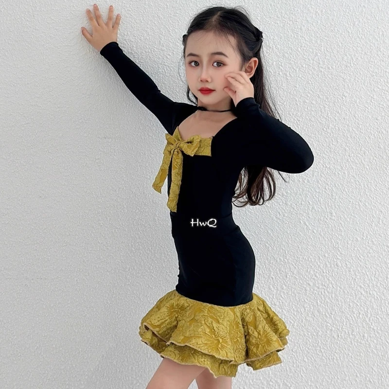 New Latin Dance Practice Dress for Women and Children's Grading Exam Children's Dance Dress Cha Cha Rumba  suit