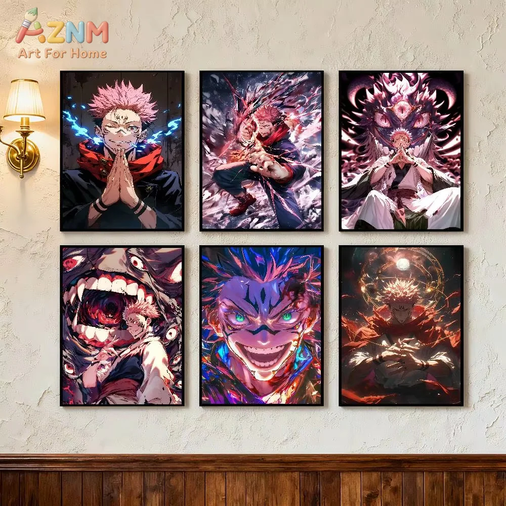 1pc AZMN Anime J-Jujutsu K-Kaisen ryomen sukuna Poster Art Print Anime Style Home Decor Ideal Gift Perfect Room Decor