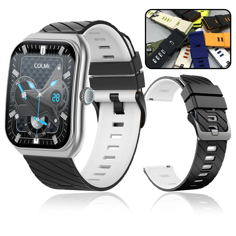 22mm Sports Soft Strap For COLMi P86 P82 M42 I30 C81 V76 Silicone Watchbands For COROS APEX 4 42mm/PACE 4 Replacement  Bracelet