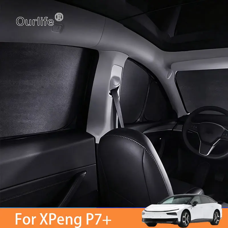 For XPeng P7+2026 Car Sunshade Side Window Privacy Curtains Front Rear Sunscreen Heat Insulation Sunshield
